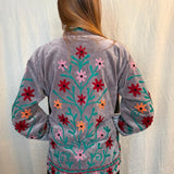 Suzani Velvet Jacket Short - Flowers