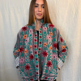 Suzani Velvet Jacket Short - Flowers