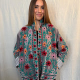 Suzani Velvet Jacket Short - Flowers