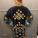 Suzani Velvet Jacket Long - Diamond (Style 1 )