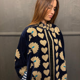 Suzani Velvet Jacket Long - Heart Border (Style 2 )