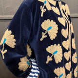 Suzani Velvet Jacket Long - Heart Border (Style 2 )