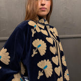 Suzani Velvet Jacket Long - Heart Border (Style 2 )