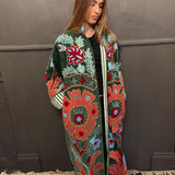 Suzani Velvet Jacket -Long - Botanical (Style 4 )