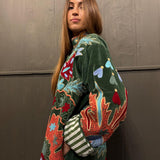 Suzani Velvet Jacket -Long - Botanical (Style 4 )