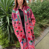 Suzani Velvet Jacket -Long - Botanical (Style 4 )