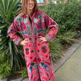Suzani Velvet Jacket -Long - Botanical (Style 4 )