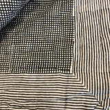 Cotton Block Print Quilt Olive Stripe