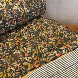 Cotton Block Print Quilt Olive Stripe