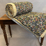 Cotton Block Print Quilt Olive Stripe