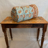 Cotton Block Print Quilt Mustard and Aqua