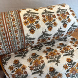 Cotton Block Print Quilt Mustard Flower