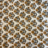 Cotton Block Print Quilt Mustard Flower