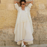 Amelie Tutu Slip Dress Long Warm White