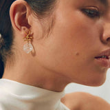 Nuria Earrings Raw Crystal Clear