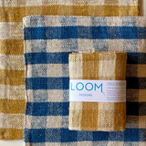 Loom Face Washers 2 Pack Marigold Check/Indigo Check