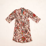 Velvet printed robe - Vintage Rose