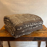 Cotton Block Print Quilt Natural Taupe