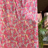 Printed Linen Curtain (Bird Coral)