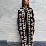 Suzani Velvet Jacket Long - Heart Border (Style 2 )