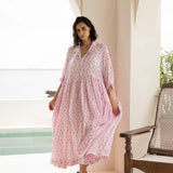 Edith Dress - Cotton Voile Pink Floral