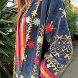Suzani Velvet Jacket Long - Diamond (Style 1 )