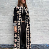 Suzani Velvet Jacket Long - Heart Border (Style 2 )