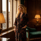Velvet printed robe - Midnight