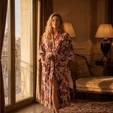 Velvet printed robe - Vintage Rose