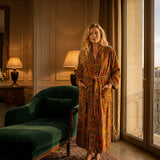 Velvet printed robe - Amber