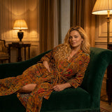 Velvet printed robe - Amber