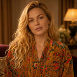 Velvet printed robe - Amber