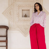 Harriet Trousers - Linen - Fuchsia