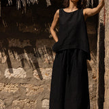 Harriet Trousers - Linen - Black