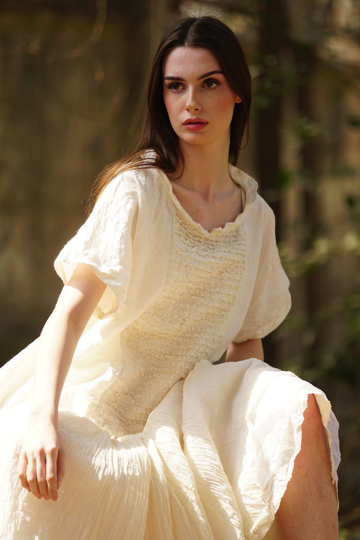 Luna Top Linen & Lace - Cream - Gaudy & Prim