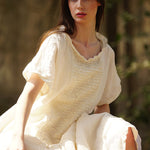Luna Top Linen & Lace - Cream - Gaudy & Prim