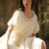 Luna Top Linen & Lace - Cream - Gaudy & Prim