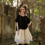 Luna Top Linen & Lace - Black - Gaudy & Prim