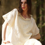 Luna Top Linen & Lace - Cream - Gaudy & Prim