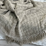 Bryn Knotted Fringe Linen Throw