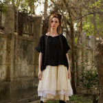 Luna Top Linen & Lace - Black - Gaudy & Prim