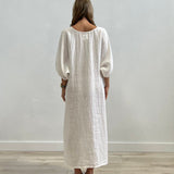Carina Elasticated Sleeved Kaftan - Optic White