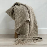 Bryn Knotted Fringe Linen Throw