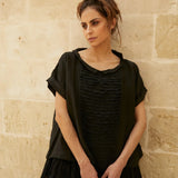 Luna Top Linen & Lace - Black