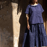 Mia top Indigo - Cotton Poplin