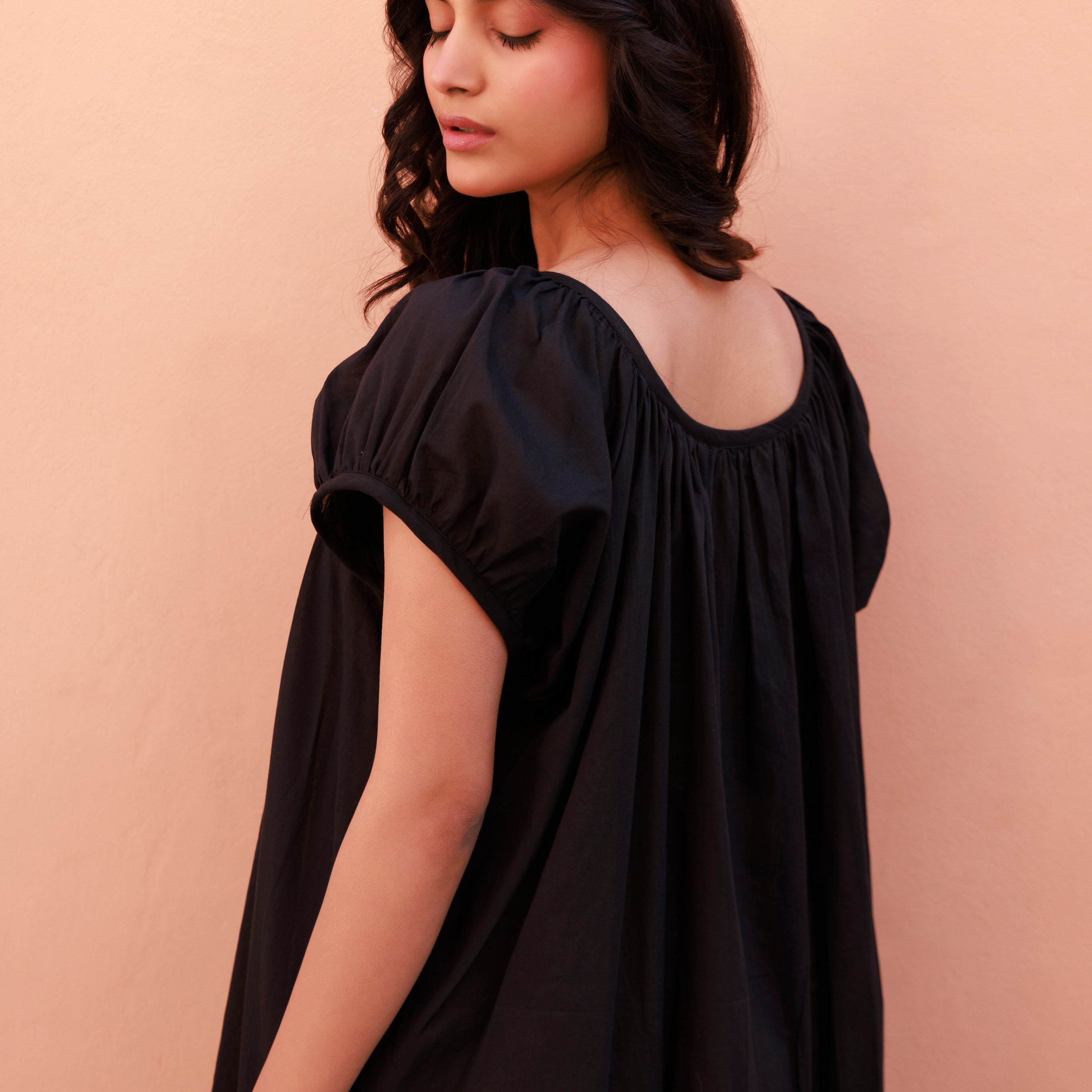 Forget Me Not Mini Organic Cotton Nightie - Ebony