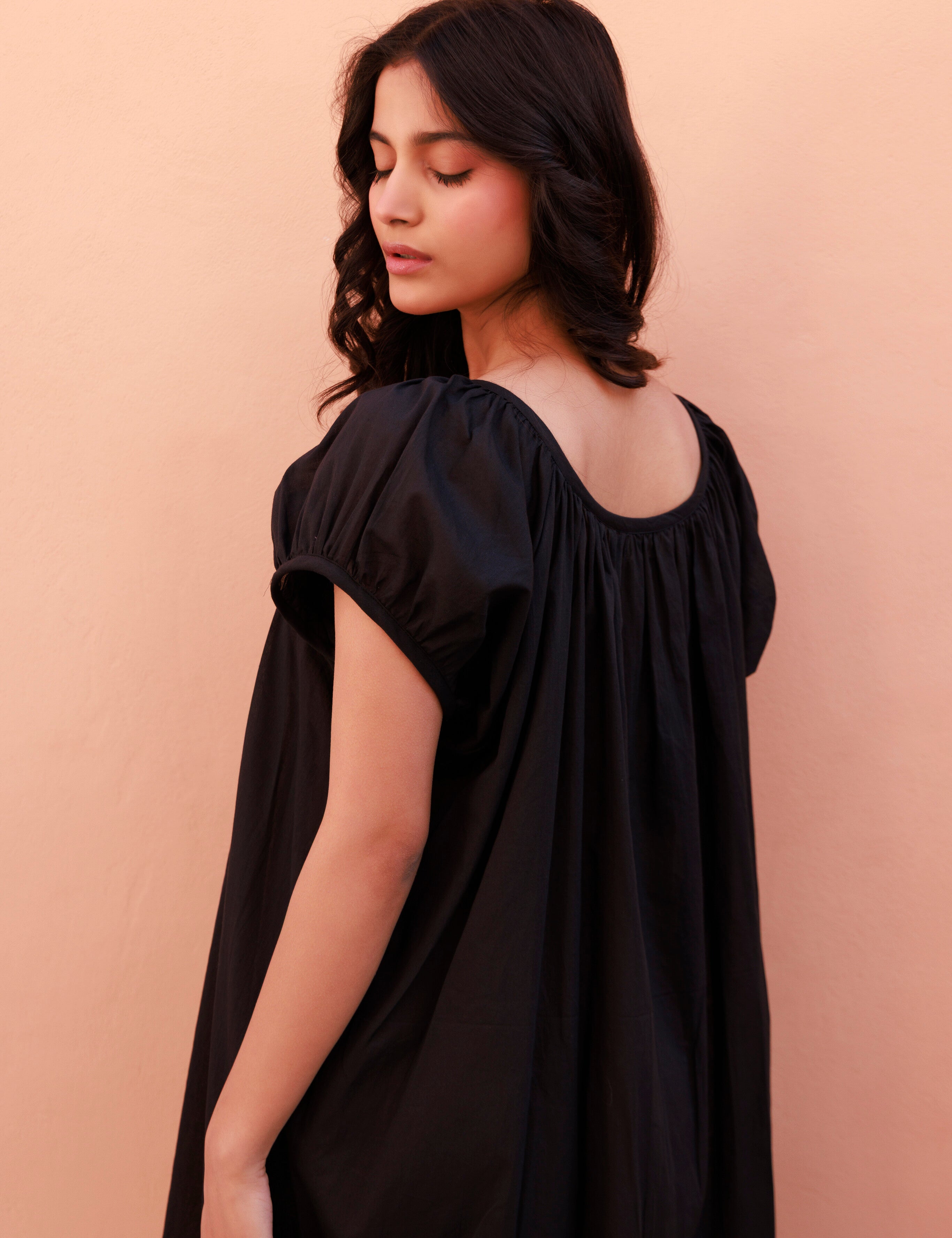 Forget Me Not Mini Organic Cotton Nightie - Ebony