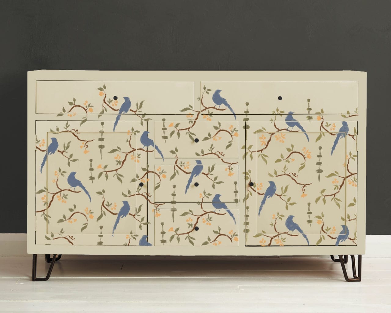 Annie Sloan Chinoiserie Birds Stencil - Gaudy & Prim