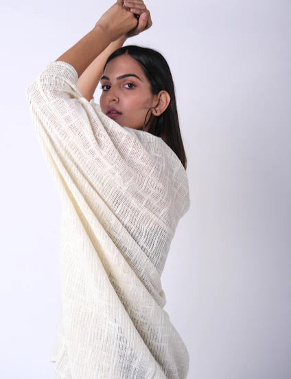 Radha Rani Hemp cotton kimono - cream - Gaudy & Prim