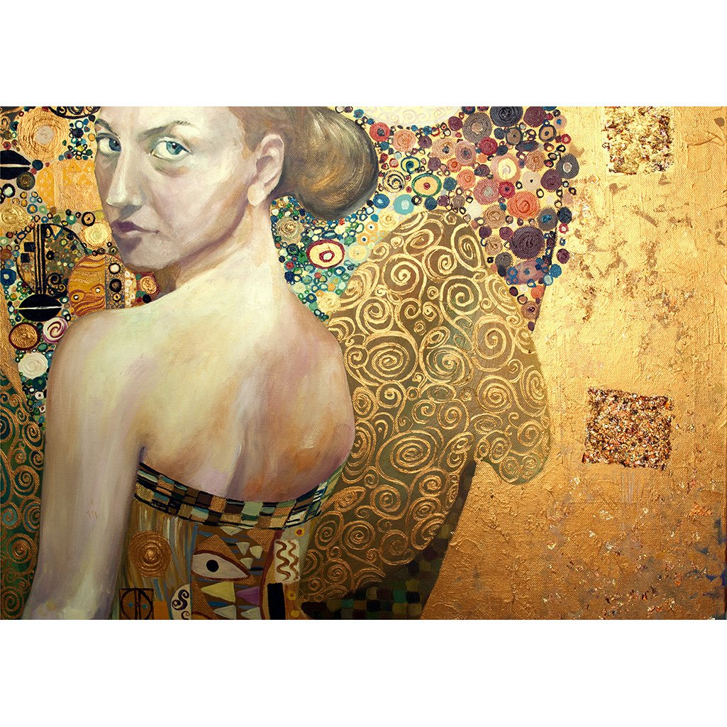 Beautiful Woman in Gold Decoupage papers - Gaudy & Prim